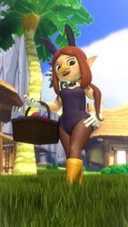 bird bunnysuit female looking_at_viewer medli owo_sfm rito sfm source_filmmaker the_legend_of_zelda the_wind_waker wide_hips wind_waker young