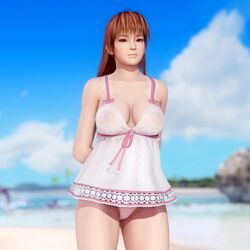 1girls 3d accidental_exposure areola areolae asian asian_female bathing_suit beach bikini breasts dead_or_alive dead_or_alive_5 dead_or_alive_5_last_round doahdm dress exposed_breasts female female_only kasumi_(doa) large_ass light-skinned_female light_skin ninja_gaiden nipples nipples_visible_through_clothing oblivious public see-through see-through_clothing solo solo_focus thick_thighs transparent_clothing wardrobe_malfunction