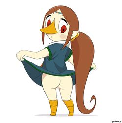 ass butt_crack dangerking11 dress dress_lift female medli mooning rito the_legend_of_zelda the_wind_waker upskirt wind_waker young