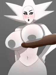 1boy 1girls big_breasts big_penis breast breasts_on_penis cartoon_network contest dark-skinned_male diamond_authority gem_(species) male_focus penis steven_universe thedarktimes white_diamond_(steven_universe) white_hair white_skin