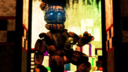 1boy 2021 3d 4_fingers absurd_res animatronic anthro anthro_only balls bear big_balls big_penis blue_eyes bow_tie bowtie buttons erection five_nights_at_freddy's five_nights_at_freddy's_3 gift green_body green_skin hi_res looking_at_viewer machine male male_only nsfwfrasty21 open_mouth penis phantom_freddy_(fnaf) pizzeria pose robot solo solo_male standing teeth video_games white_eyes