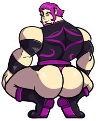 arm_band ass ass_focus bara big_ass big_butt butt_focus dnd draco_von_merrick draconicprince_(artist) dungeons_and_dragons facial_hair huge_ass huge_butt male male_only meme pink_underwear pointed_ears purple_eyes purple_hair skin_tight smug squatting thong white_skin yaoi