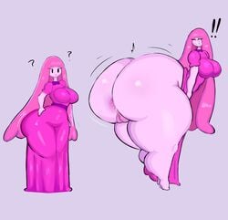 !! 1girls ? adventure_time anus ass_expansion barefoot big_ass black_eyes bottomless breasts bubble_butt bubblegum_girl candy candy_humanoid cartoon_network dat_ass eyelashes female female_only gigantic_ass huge_ass humanoid large_breasts living_candy long_hair open_mouth pink_hair pink_skin princess princess_bubblegum pussy royalty sath15 solo solo_female standing surprised thick_thighs transformation voluptuous wide_hips