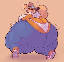 1girls ass_cleavage blonde_hair bottom_heavy butt_crack coco_bandicoot crash_(series) fat huge_ass iaredumbo obese thick_thighs