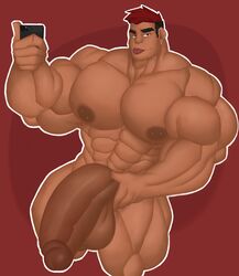 abs balls biceps flaccid gab_art hyper hyper_balls hyper_genitalia hyper_muscles hyper_penis hyper_testicles male male_focus male_only muscles muscular muscular_arms muscular_back muscular_legs muscular_male muscular_thighs nipples nude penis solo solo_male testicles veins veiny_penis
