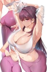 big_ass big_breasts damda fate/grand_order fate_(series) female purple_hair red_eyes scathach_(fate) scathach_(fate)_(all) thick thick_ass thick_thighs white_background