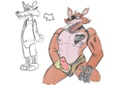 1boy 2014 abs animatronic anthro anthro_only arrow bara biceps buff canid canine erection eye_patch fangs feet five_nights_at_freddy's fox fox_ears foxy_(fnaf) fur furry furry_only genitals hook humanoid humanoid_genitalia humanoid_penis looking_to_the_side machine male male_focus male_only masturbation metal_feet metal_hand metallic_body monochrome muscle muscles muscular muscular_anthro muscular_arms nipples no_genitals paws penis red_fur sketch tagme transformation uncut video_games