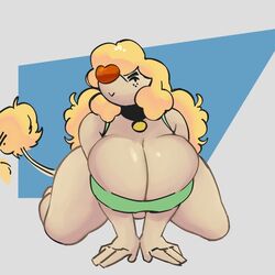 anthro blonde_hair canine catdog_(series) cleavage collar curvy huge_breasts long_hair mooncheez3 nickelodeon poodle shriek_dubois tagme thick_thighs wavy_hair