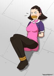 fully_clothed gag gagged mayofreedom mega_man mega_man_legends stockings tape_gag taped_mouth tied_up tron_bonne