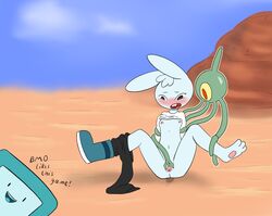 adventure_time adventure_time_distant_lands blue_fur bmo cartoon_network female pants_around_one_leg rabbit tagme tentacle_sex tentacles whitebats y5