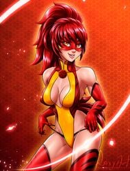 color colored female foxyart ladydragon_(character) miraculous_ladybug_shanghai solo superheroine wu_fei