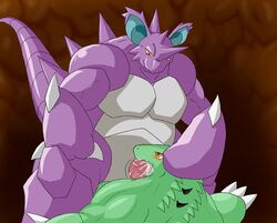 male/ambiguous nidoking pokemon pokemon_(species) puyopuyo_(artist) tagme tyranitar