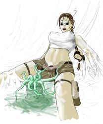 clothing female human lara_croft lara_croft_(classic) marjorie panties pubic_hair tagme tomb_raider