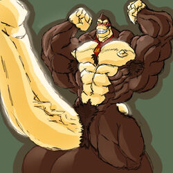 color donkey_kong donkey_kong_(series) furry hyper kong male male_only muk100 nintendo solo what