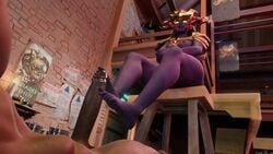 1boy 1boy1girl 1girls 3d 3d_(artwork) animated barefoot breasts dragon_girl feet female footjob league_of_legends masturbation mrlolzies101 nipples purple_skin sex shyvana straight thighs video