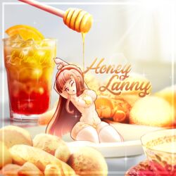 food geoexe gwain_saga honey huge_ass lanney long_hair minigirl stockings tagme_(artist) thick_thighs wide_hips