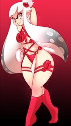 elizabeth_mulcher femboy inkling inkling_boy inkling_girl lingerie penis_out rose_in_hair roses splatcum splatoon splatoon_2