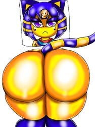 2021 animal_crossing ankha ass ass_focus big_ass blazedscarf butt_focus dat_ass feline female female_only hole_in_wall nintendo stuck stuck_in_wall thick_ass thick_thighs thighs through_wall