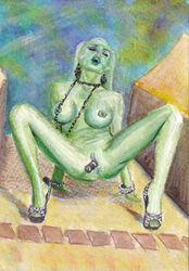 1girls alien alien_girl anus artist_request big_breasts bracelet breasts closed_eyes dildo dildo_in_pussy earrings eyebrows eyeshadow female female_only footwear green_skin humanoid makeup necklace neckwear nipple_piercing nipples nude object_insertion oola open_mouth partially_clothed piercing pussy sex_toy sex_toy_in_pussy shoes solo star_wars tagme teeth turquoise_lipstick twi'lek violet_eyeshadow