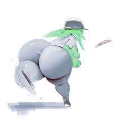 alien baseball baseball_cap baseball_uniform big_ass big_butt femboy jay_(sqoon) puwa sqoon thick_ass thick_thighs throwing