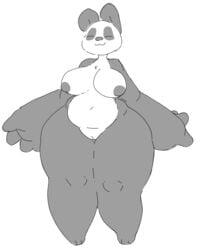 bear breasts female fur huge_thighs onetiredbear panda pussy thick_thighs wide_hips