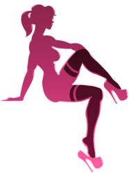 artist_logo artist_request athletic athletic_female female female_focus female_only fit fit_female heels hentai_foundry leg_up logo muscles muscular_female pink_hair ponytail silhouette stockings tagme tagme_(artist) thighhighs transparent_background truely