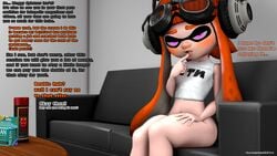 3d beanie blush casting_couch cuckold dialogue filming finger_to_mouth garry's_mod gmod goggles headphones inkling inkling_girl inkling_meggy leviantan581re meggy_spletzer no_panties ntr offscreen_character orange_hair pink_eyes sfm smg4 source_filmmaker splatoon splatoon_2 tentacle_hair white_shirt