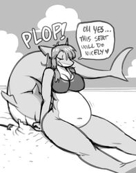 1boy 1girls anal_vore anthro beach belly belly_bulge belly_button belly_expansion big_ass big_breasts chubby comic rubis_(azserfy) shark shark_girl shyguy9 slightly_chubby vore