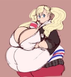 ann_takamaki bbw fat huge_belly huge_breasts mofuuwafuwa obese overweight overweight_female persona persona_5 weight_gain