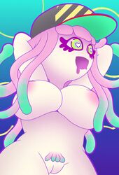 anemone anemone_misc breasts drool harmony_(splatoon) hat heart_eyes pussy splatoon splatoon_2 tentacle