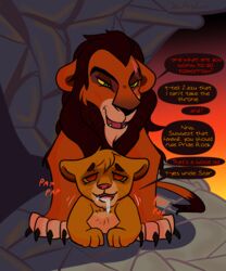 2boys anal anal_sex blush disney femboy feral feral_on_feral gay incest male male/male male_only male_penetrated male_penetrating male_penetrating_male maledom malesub older_male penetration scar scar_(the_lion_king) sex simba tagme text the_lion_king uncle uncle_and_nephew yaoi young younger_male