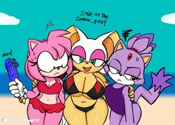 3girls amy_rose bat bat_humanoid big_breasts bikini bikini_bottom bikini_top bimbo blaze_the_cat breast_envy breasts chiropteran cleavage colored colorized da_hypocrat edit erinaceinae erinaceinae_humanoid eulipotyphlan eyelashes feline females females_only hedgehog hedgehog_humanoid jealous jealousy large_breasts looking_at_breasts looking_at_viewer omegasunburst one-piece_swimsuit popsicle rouge_the_bat sega sonic_(series) sonic_the_hedgehog_(series) swimsuit thick_thighs wide_hips