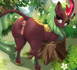 anatomically_correct animal_genitalia animal_pussy anus ass big_anus big_butthole bubble_butt cigusa cinder_glow_(mlp) equine_pussy female female_only feral friendship_is_magic kirin my_little_pony pussy pussy_juice solo solo_female tagme vagina