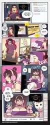 1girls breast_expansion breasts cat cleavage comic dialogue female gender_transformation grumpy-tg hair_growth headphones huge_breasts mtf_transformation original original_character rule_63 solo streaming transformation twintails