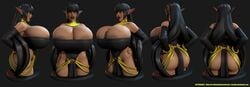 3d athaza bangs beauty_mark big_breasts black_hair celestiallysin egyptian elf goddess huge_breasts jewelry tan_skin texelion