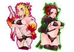 female tanjirou from demon slayer by taiga (pixiv)