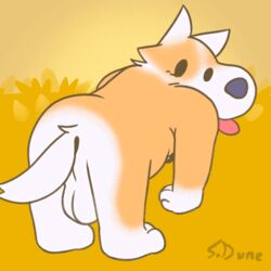 1:1 2d animated anthro anus ass balls belly belly_jiggle bent_over big_balls bouncing_balls bouncing_belly breadbeast_(artist) canid canine canis chubby_anthro chubby_male dark_nipples domestic_dog frame_by_frame fur genitals gif jiggle looking_at_viewer looking_back loop male mammal nintendo nipples on_hands orange_body orange_fur part_time_ufo paws perineum presenting presenting_balls presenting_hindquarters rear_view shaking_balls shaking_butt short_playtime simple_animation simple_background simple_coloring simple_eyes slightly_chubby solo solo_male spinning tongue tongue_out video_games white_body white_fur