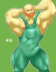 balding bara beard boner bulge erection erection_under_clothes groundskeeper_willie human male male_only mature_male muscular nipples penis_outline solo the_simpsons vixendo