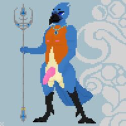 animated anthro avian balls bird blinking bluebird digital_media_(artwork) eastern_bluebird flaccid genitals gif jewelry loop magic magic_user male melee_weapon necklace neptune_mereaux nude oscine passerine penis pixel_art polearm short_playtime slightly_chubby slightly_chubby_anthro slightly_chubby_male solo spear thrush_(bird) trident water weapon xinyu