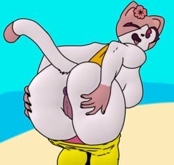 ass beach big_butt feline kiki's_vacation kiki_(kiki's_vacation)