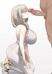 1boy 1girls 2021 ass blush breasts censored censored_penis curvaceous erect_penis erection eyes_open fat_man female female_focus grey_hair hips huge_breasts k_pring kneeling large_ass long_hair looking_up male mature_female milf mother open_mouth penis penis_awe penis_on_face side_ponytail simple_background slim_waist smelling_penis sneakers sports_bra uzaki-chan_wa_asobitai! uzaki_tsuki white_background white_sports_bra white_yoga_pants wide_hips workout_clothes yoga_pants