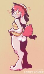 absurd_res anthro ass breasts clothed clothing digital_drawing_(artwork) digital_media_(artwork) dress female fur hair hi_res lagomorph leporid lonelycharart looking_at_viewer mammal nipples rabbit simple_background solo sundress