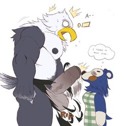 ! 1:1 2020 5_fingers abs accipitrid accipitriform animal_crossing annoyed anthro apollo_(animal_crossing) areola avian bald_eagle balls beak big_balls big_biceps big_muscles big_pecs big_penis bird black_eyebrows blue_body blue_fur bodily_fluids bottomwear brown_body brown_fur clothed clothing dialogue digital_media_(artwork) eagle emanata english_text eulipotyphlan eyebrows feather_hands feathered_wings feathers female fingers fur genitals ghoskee grey_areola grey_nipples hedgehog hi_res humor jockstrap larger_male mabel_able male mammal motion_blur motion_lines multicolored_body multicolored_feathers multicolored_fur muscular muscular_anthro muscular_male nintendo nipples onomatopoeia open_beak open_mouth pecs penis sea_eagle shaded shocked side_view simple_background size_difference skimpy smaller_female sound_effects sweat sweatdrop tan_body tan_feathers tan_fur text thick_thighs thought_bubble topless torn_bottomwear torn_clothing triceps two_tone_body two_tone_feathers underwear vein veiny_penis video_games wardrobe_malfunction white_background white_body white_feathers wide_hips wings yellow_beak