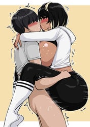 1boy 1girls 2021 adult_and_teenager age_difference ambiguous_penetration aroused ass black_hair black_sports_bra black_yoga_pants blonde_highlights blush breasts breasts_out brown_skin cleavage clothed clothed_sex dark-skinned_female dark_skin drogod_(artist) empty_eyes excited female female_focus female_penetrated fit_female french_kiss french_kissing hair_over_eyes happy_sex highlights hips hoodie hug huge_ass huge_breasts kiss kissing kissing_while_penetrated knee_socks kneehighs kneesocks larger_female lifting lifting_partner lifting_person looking_at_partner looking_pleasured making_out male male_penetrating mature_female midriff motion_lines older_female older_woman_and_younger_boy open_clothes original original_character passionate plump_ass red_eyes sex shiny_skin short_hair simple_background smaller_male socks socks_over_yoga_pants sports_bra stand_and_carry_position standing_sex straight streetwear sweat sweaty_body teenager thick_thighs thighs tights tongue_kiss tongue_kissing trembling vaginal_penetration white_border white_hoodie white_socks wide_hips workout_clothes yoga_pants younger_male younger_penetrating_older