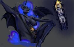 2021 anthro areola breasts broken_horn dark_persona daybreaker_(mlp) equid equine eyebrows eyelashes female female_predator female_prey friendship_is_magic hasbro hi_res horn mammal micro my_little_pony navel nightmare_moon_(mlp) nipples novaray nude open_mouth princess_celestia_(mlp) princess_luna_(mlp) sibling sister sisters spread_legs spreading unbirthing unicorn vaginal_penetration vore wings