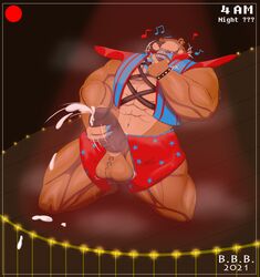 1boy 2021 absurd_res anthro anthro_only balls bara belly_button big_balls big_penis bigbearbruno black_nose bracelet camera camera_view clothed clothing cum cum_on_floor cumshot ear_piercing earrings fapping five_nights_at_freddy's five_nights_at_freddy's:_security_breach genitals glamrock_freddy_(fnaf) hat headgear headwear hi_res holding_microphone jerking jerkingoff male male_only microphone muscles muscular muscular_male orange_body orange_skin penis pierced_genitals pierced_penis piercing sharp_teeth solo solo_male spiked_bracelet teeth tongue tongue_out top_hat video_games