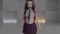 1girls 2_phut_hon 3d animated arms_behind_head arms_up ass_focus breasts dancing demon_slayer female kamado_nezuko kimetsu_no_yaiba long_hair me!me!me!_dance meme mp4 multicolored_hair music pink_eyes school_uniform solo sound swinging_breasts user15566 video