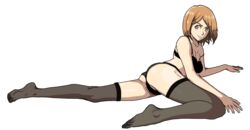 ass attack_on_titan bra breasts dr._lewd feet looking_at_viewer nail_polish panties petra_ral seductive shingeki_no_kyojin smile soles spread_legs stockings thighs toes waiting