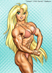 bikini blonde_hair character_name dcmatthews female female_only muscular muscular_female solo solo_female tetsuko