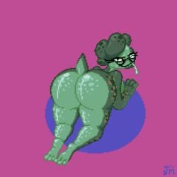 1:1 1girls 2d amphibian animated anthro areolae ass ass_focus bedroom_eyes breasts bubble_butt butt butt_focus digital_art digital_media female female_focus female_only frog frog_humanoid gif glasses green_hair jiggling large_ass large_breasts looking_at_viewer looking_back marie_(1-upclock) nipples nude nude_female on_all_fours pixel_art rear_view shaking_butt short_hair sideboob slapping_ass slapping_butt spanking tail toilet_man tongue tongue_out wink